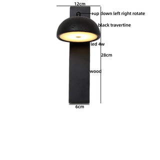 Celako™ Sabure Wall Light | Black Travertine Japan Style Living Room Lighting