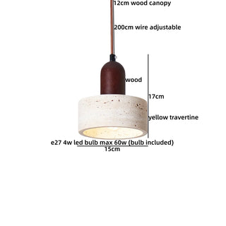 Celako™ Travertino Pendant Light | Yellow Travertine Kitchen Island Lighting