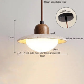 Celako™ Tivella Pendant Light | Yellow Travertine Kitchen Island Lighting