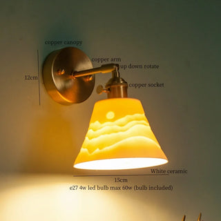 Celako™ Cerastra Wall Light | Copper Ceramic Living Room Lighting