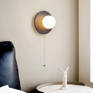 Celako™ Lunetra Wall Light | Black Travertine Living Room Lighting