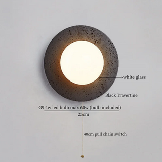 Celako™ Solivra Wall Light | Yellow Travertine Living Room Lighting