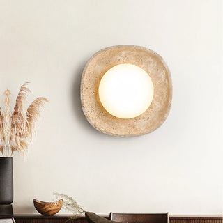 Celako™ Aurevarin Wall Light | Yellow Travertine Japan Style