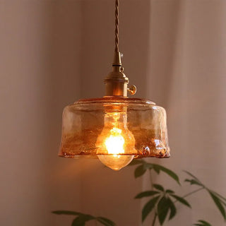 Celako™ Aurevara Pendant Light | Amber Glass Vintage Bedroom Lighting