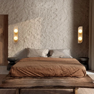 Celako™ Frostia Wall Light | Travertine Entryway Lighting