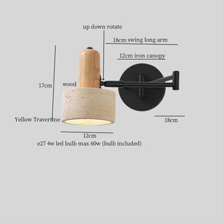 Celako™ Soltravera Wall Light | Yellow Travertine Living Room Lighting