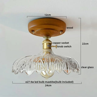 Celako™ Vitrowe Ceiling Light | Glass Wood Living Room Lighting