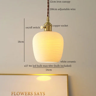 Celako™ Kaoluna Pendant Light | White Ceramic Kitchen Island Lighting