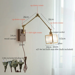 Celako™ Cupreau Wall Light | Copper Glass Bedroom Lighting