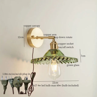 Celako™ Lustris Wall Light | Copper Glass Bedroom Lighting
