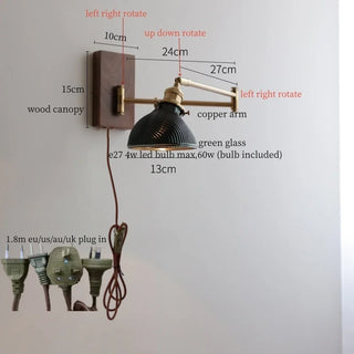 Celako™ Oscilla Wall Light | Copper Glass Bedroom Lighting