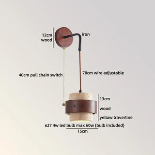 Celako™ Travine Wall Light | Travertine Bedroom Lighting