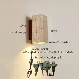 Celako™ Travetto Wall Light | Yellow Travertine Living Room Lighting