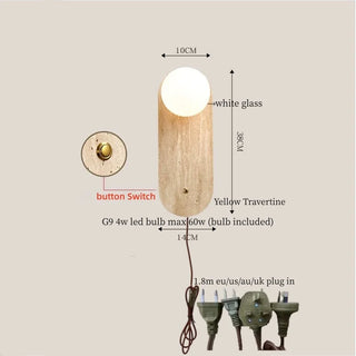Celako™ Torava Wall Light | Yellow Travertine Living Room Lighting