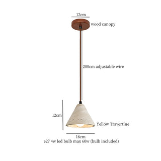 Celako™ Sferato Pendant Light | Yellow Travertine Dining Room Lighting
