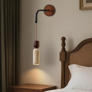 Celako™ Travere Wall Light | Travertine Bedside Lighting