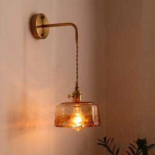Celako™ Ambora Wall Light | Amber Glass Bedroom Lighting