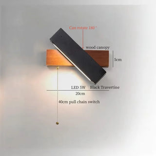 Celako™ Neroite Wall Light | Black Travertine Living Room Lighting