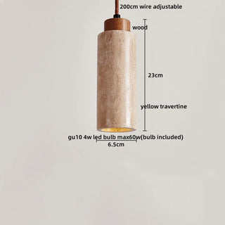 Celako™ Tiverti Pendant Light | Yellow Travertine Bedroom Lighting
