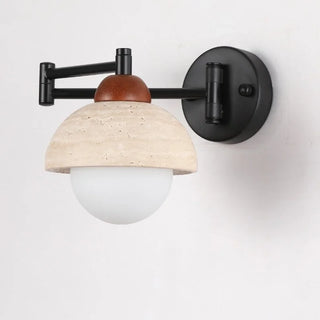 Celako™ Flavium Wall Light | Yellow Travertine Bedroom Lighting