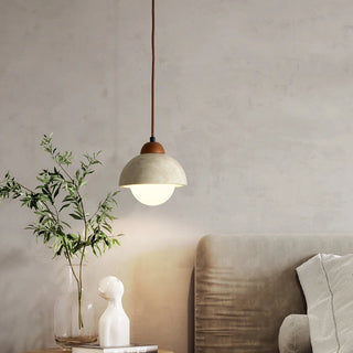 Celako™ Ishika Pendant Light | Yellow Travertine Bedroom Lighting