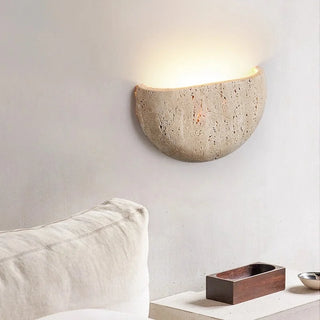 Celako™ Travonique Wall Light | Yellow Travertine Bedroom Lighting