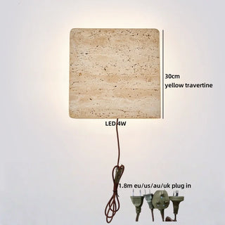 Celako™ Tavelle Wall Light | Yellow Travertine Bedroom Lighting
