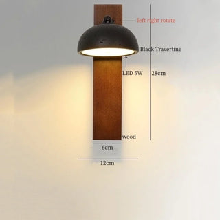 Celako™ Neropetra Wall Light | Black Travertine Bedroom Lighting