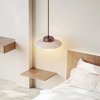 Lámpara colgante Celako™ Soltravine | Iluminación de dormitorio en travertino amarillo