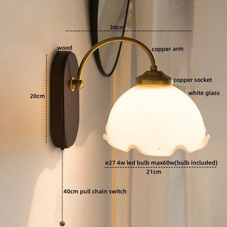 Celako™ Lunova Wall Light | Glass Bedroom Lighting