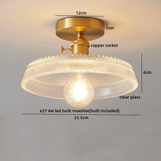 Plafonnier Celako™ Aurevion | Éclairage de chambre en verre cuivré