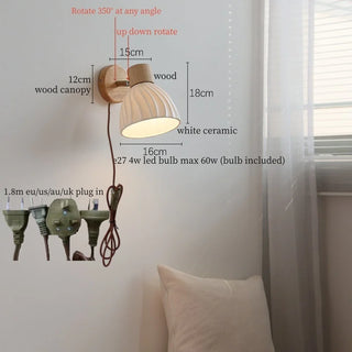 Applique murale Celako™ Albiceram | Éclairage de chambre moderne en céramique style Wabi-Sabi