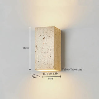 Celako™ Sienzo Wall Light | Yellow Travertine Wood Bedroom Lighting