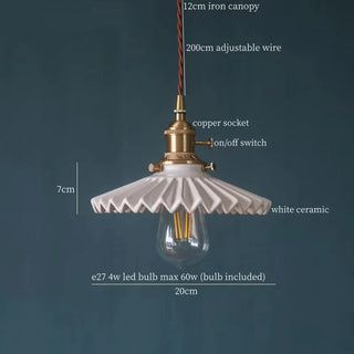 Celako™ Hanabira Pendant Light | White Ceramic Bedroom Lighting