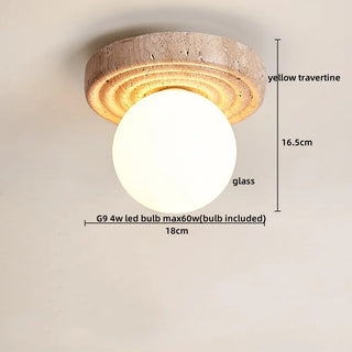 Celako™ Travoro Ceiling Light | Yellow Travertine Modern Wabi Sabi Style