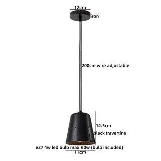 Celako™ Kuroishi Pendant Light | Black Travertine Kitchen Island Lighting