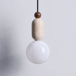 Celako™ Porosus Pendant Light | Stone Yellow Travertine Bedroom Lighting