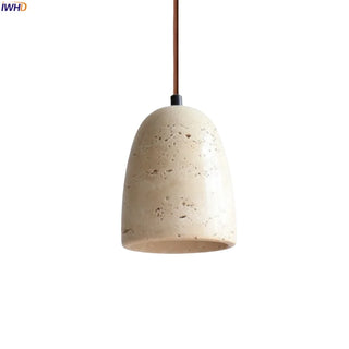 Celako™ Aureolith Pendant Light | Yellow Travertine Bedroom Lighting
