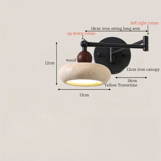 Celako™ Lucaterra Wall Light | Yellow Travertine Bedroom Lighting