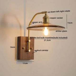 Celako™ Bronzia Wall Light | Glass Bedroom Lighting