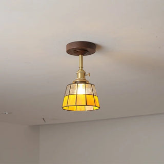Celako™ Lunowa Ceiling Light | Glass Wood Living Room Lighting