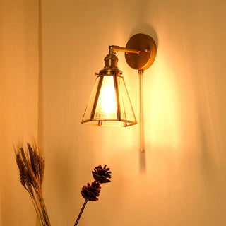 Celako™ Hexara Wall Light | Copper Glass Bedroom Lighting
