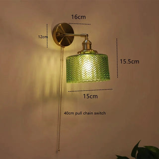 Celako™ Cuvera Wall Light | Copper & Glass Bedside Lighting