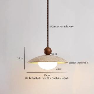 Celako™ Tivolia Pendant Light | Yellow Travertine Dining Room Lighting