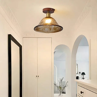 Celako™ Ambrae Ceiling Light | Amber Glass French Vintage