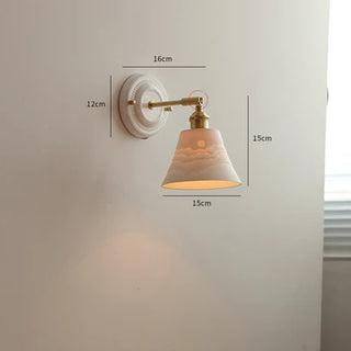 IWHD White Ceramic Modern Wall Lamp Beisde Bedroom Living Room Bathroom Mirror Light Copper Nordic Japanese Style Wandlamp LED