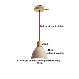 Celako™ Tufina Pendant Light | Yellow Travertine Wabi Sabi Kitchen Island Lighting