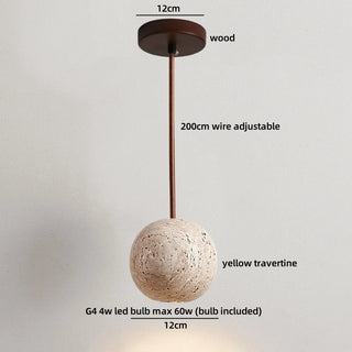 Celako™ Lunaro Pendant Light | Travertine Bedside Lighting