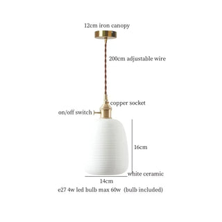 Celako™ Canelure Pendant Light | Ceramic Kitchen Island Lighting