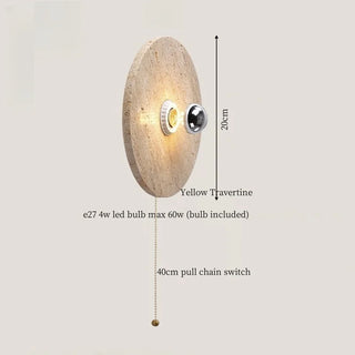 Celako™ Calizzo Wall Light | Yellow Travertine Bedroom Lighting